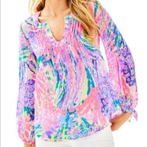 Lilly Pulitzer Colby Silk Clip Top